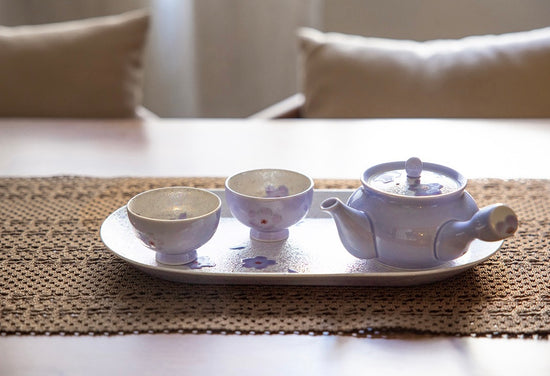 Arita ware Purple Sakura Ceramic Tray(Gift Box)