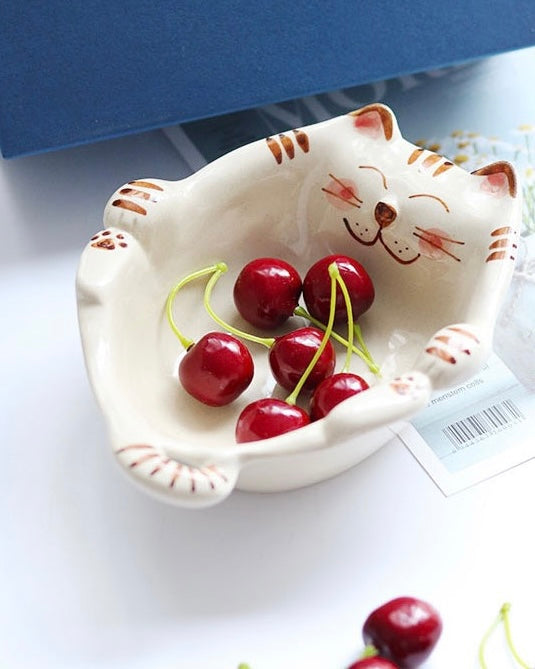 日本制菊祥职人手作款猫咪小碗