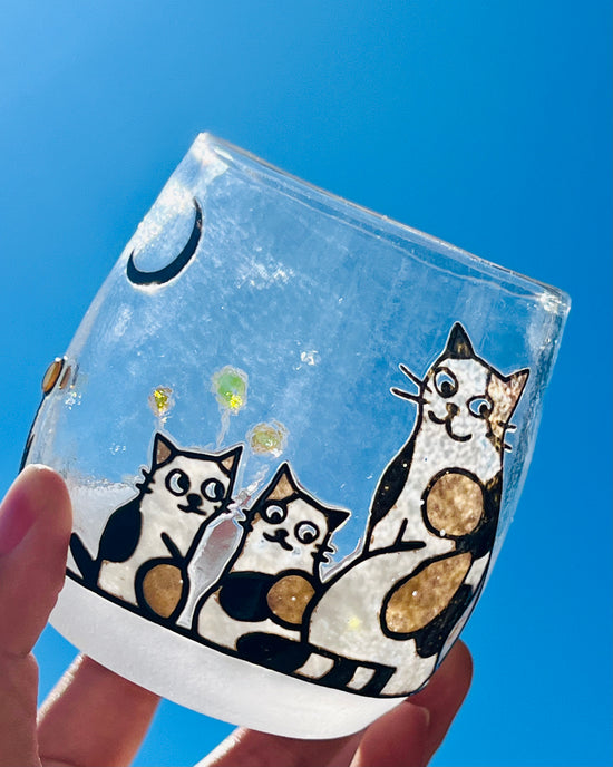 Japan Artist 極楽寺がらす工房 Liuli Kitty 300ml Cup（Gift Box）