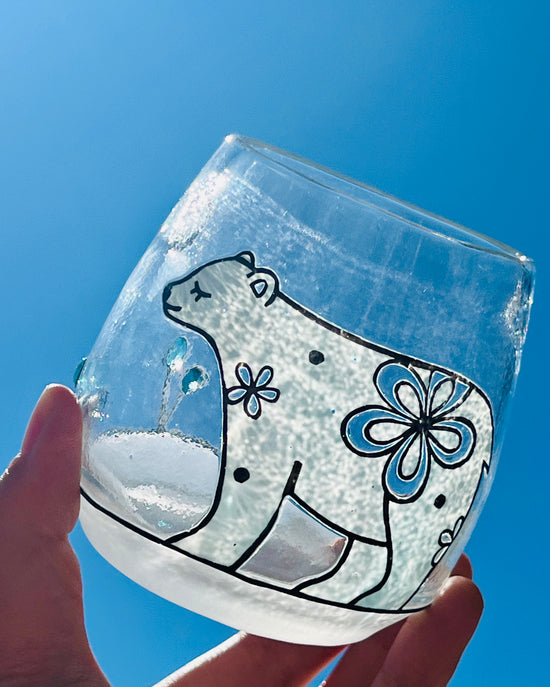 Japan Artist 極楽寺がらす工房 Liuli Polar Bear 300ml Cup（Gift Box）