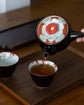 Arita ware Red Camellia Teapot set(Wooden Box)
