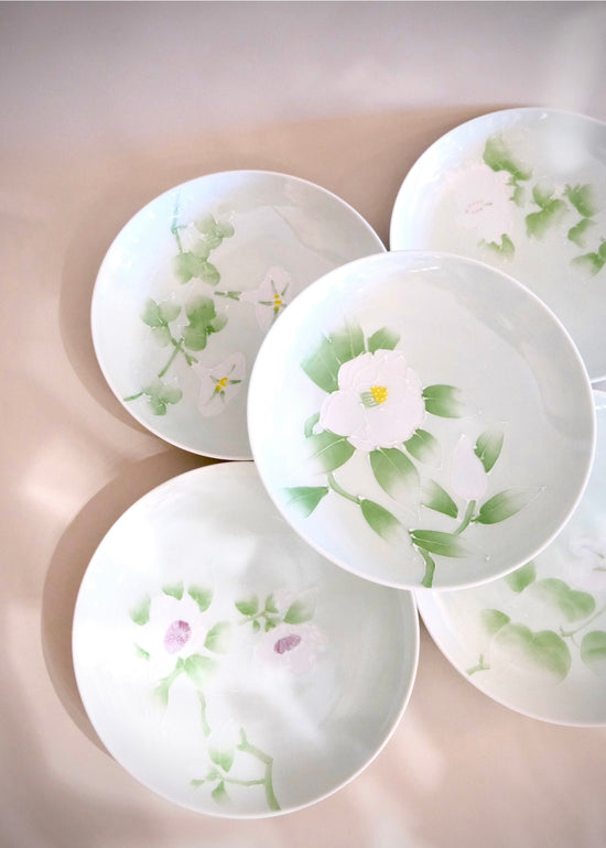 Hasami ware 5pcs Flower Plate 18.5cm(Gift Box)