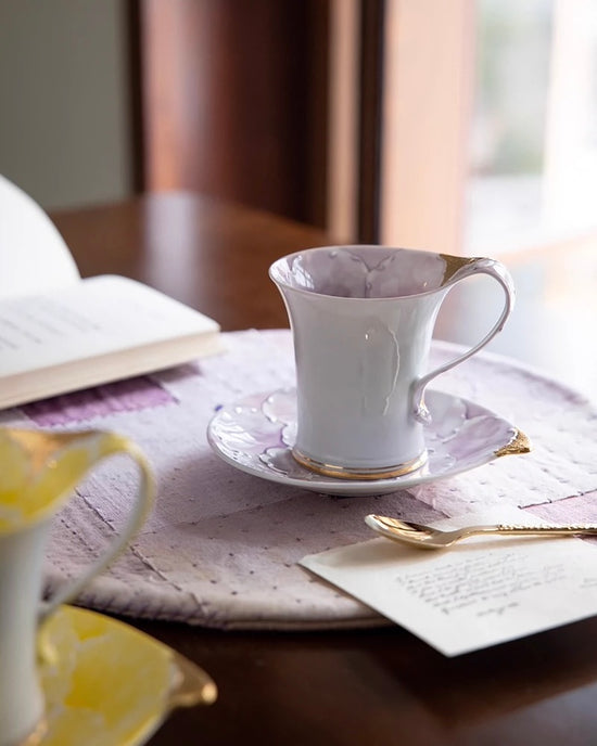 Arita ware Peony Mug w Saucer(Gift Box)