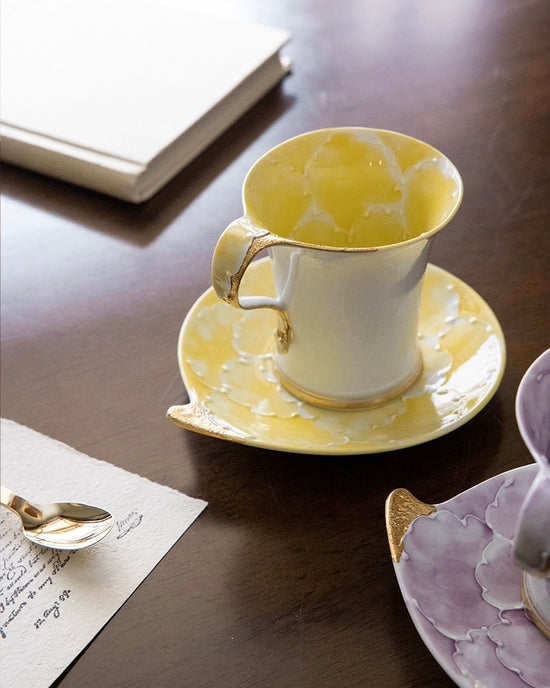 Arita ware Peony Mug w Saucer(Gift Box)