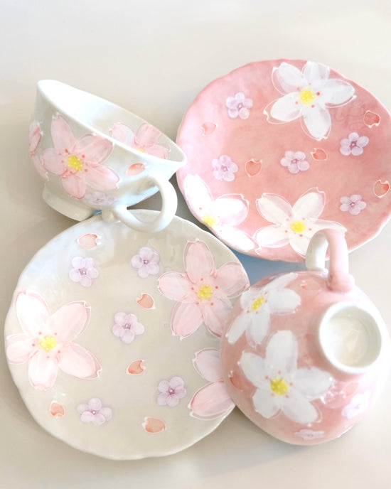 Fuka Flower Pair Coffee Cup Sets (Gift Box)