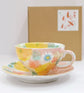 Yuzuriha Flower coffee cup set 間取黄花紋（Gift Box）