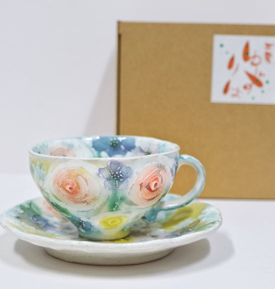 Yuzuriha Coffee cup set ばら錦(Gift box)
