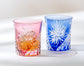 Kagami Crystal ｢江戸菊｣ Pair Whisky Glasses(Wooden Box)