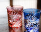 Kagami Crystal ｢江戸菊｣ Pair Whisky Glasses(Wooden Box)