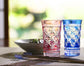 Kagami Crystal ｢星繋ぎ紋｣ Pair Sake Glasses(Wooden Box)