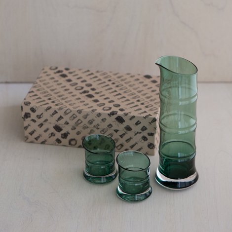 Glass Bamboo Sake Set