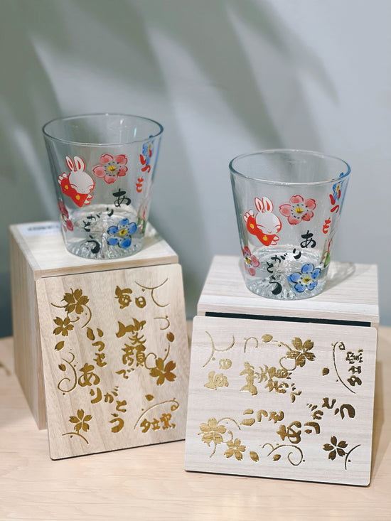 Yudachi Fuji Bunny Glass Cup(Wooden Box)