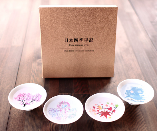 Japan Four seasons 4pcs Sake cup Set(Gift box)