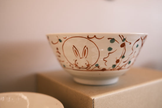 Mino ware Bunny 5pcs Bowl Set(Gift Box)