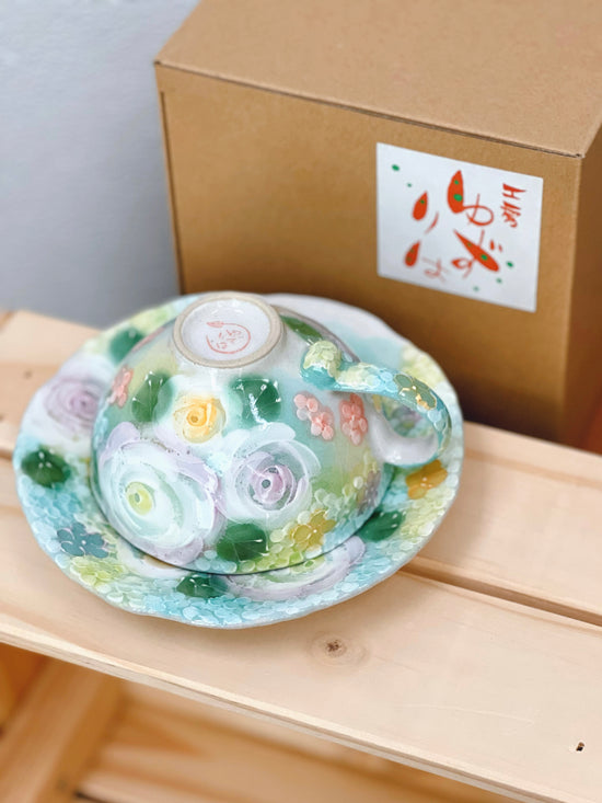 Yuzuriha Flower coffee cup set 緑彩ブーち(Gift Box)