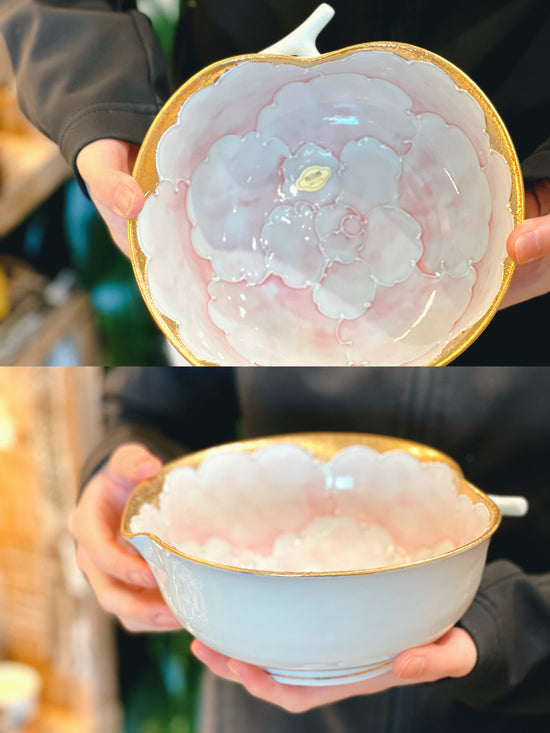 Arita ware Peony Deep Apple Bowl Pink L