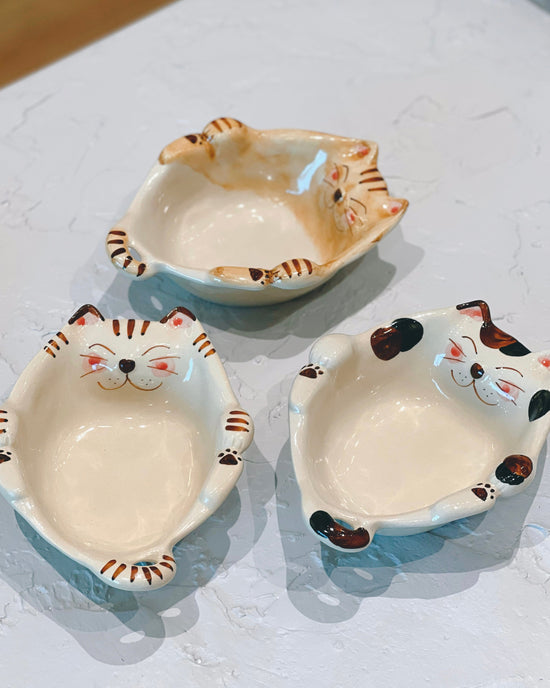 日本制菊祥职人手作款猫咪小碗