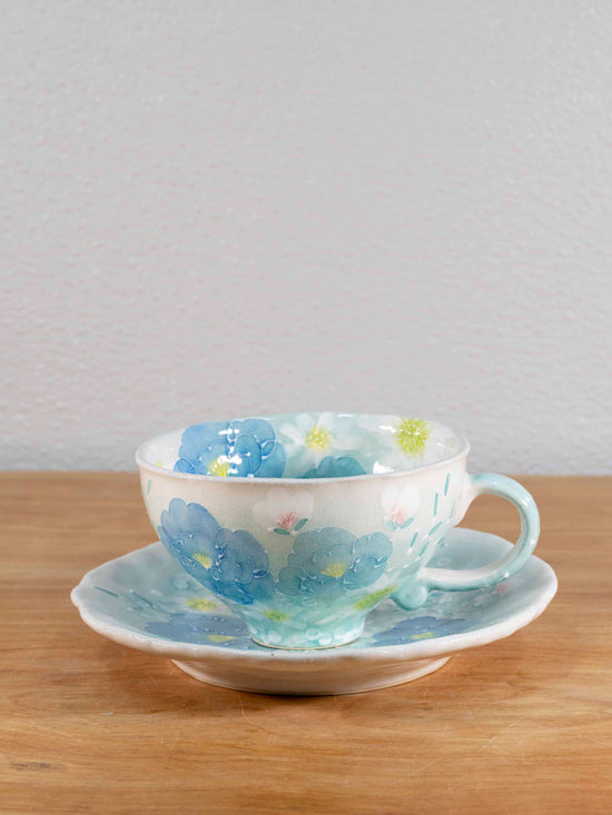 Yuzuriha Flower coffee cup set 青彩小花(Gift box)