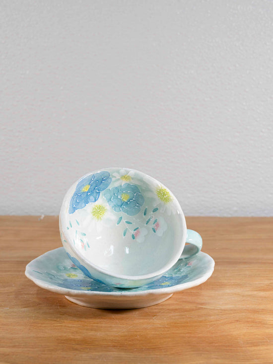 Yuzuriha Flower coffee cup set 青彩小花(Gift box)