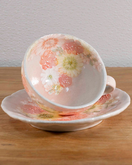 Yuzuriha Flower coffee cup set 紅彩優花(Gift box)