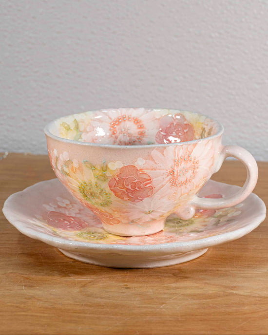 Yuzuriha Flower coffee cup set 紅彩優花(Gift box)