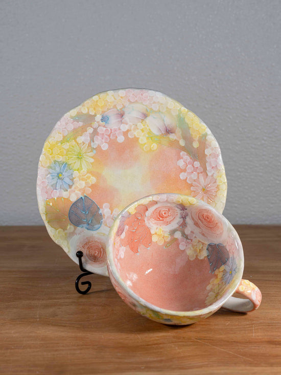 Yuzuriha Flower coffee cup set 平安雅花(Gift box)
