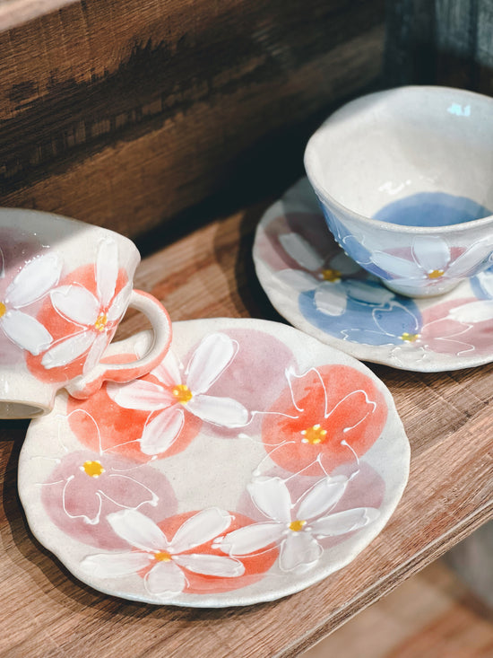 Fuka Flower Pair Coffee Cup Sets(Gift Box)