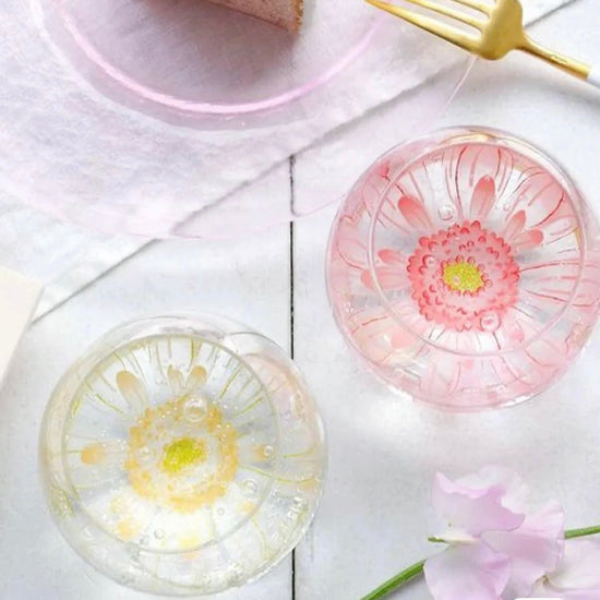 日本制东洋佐佐木花朵不倒翁对杯礼盒装