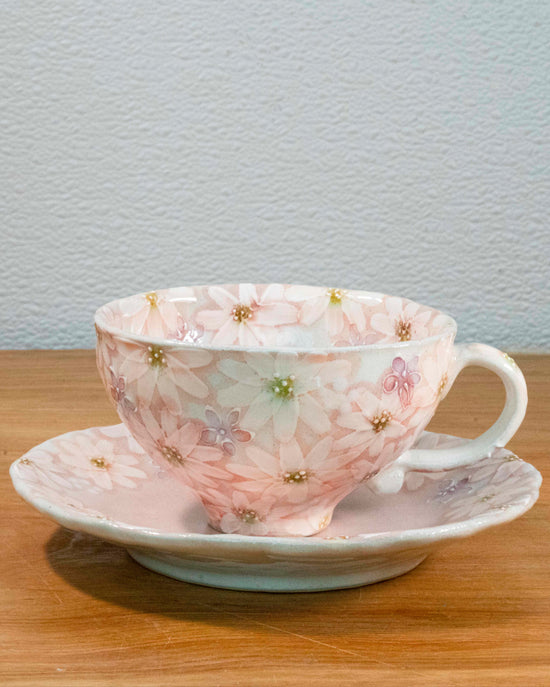 Yuzuriha Flower coffee cup set白絵花紋(Gift Box)